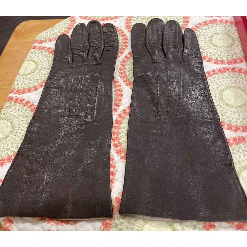 Vintage Womens Leather Dark Brown Made In Argentina 6 3/4 Preppy‎ Going Out